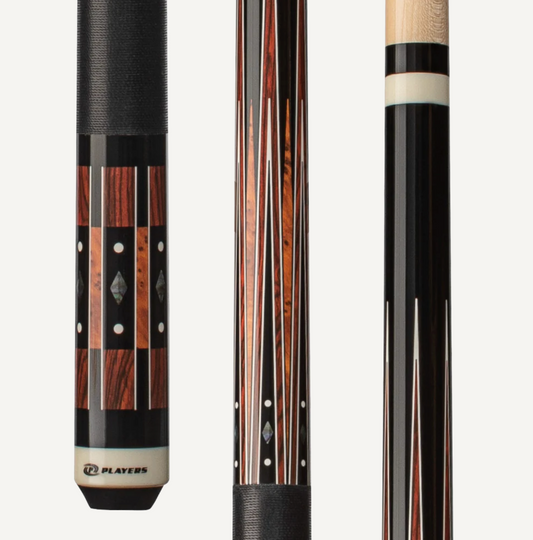 Players Black & Cocobolo Cue With Black Linen Wrap