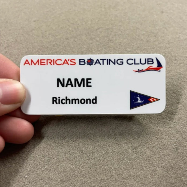 America's Boating Club Name Tag with Clutch Backing