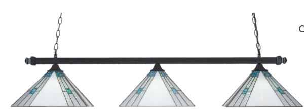Toltec Lighting - Sky Art Glass with Matte Black Light Bar