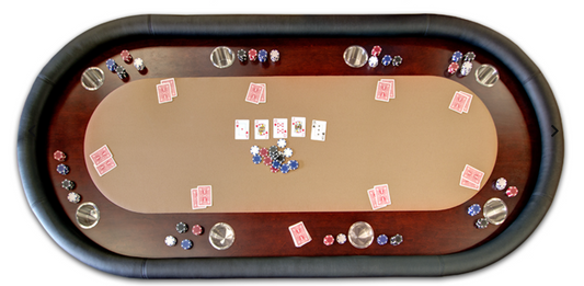 California House City Fixed Top Oval Texas Hold'em Table