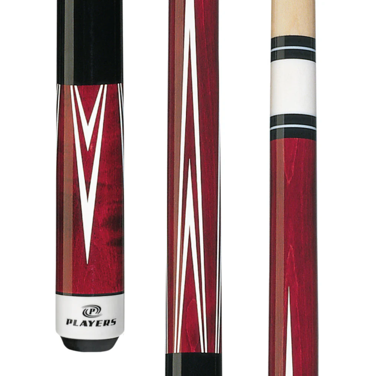 Players 4 Point Crimson Wrapless Cue