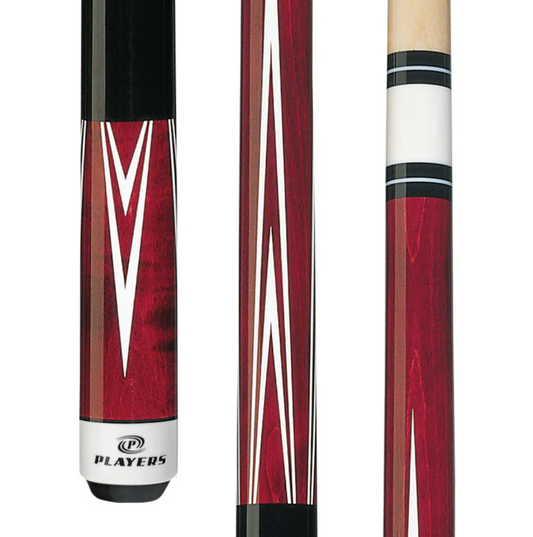 Players 4 Point Crimson Wrapless Cue