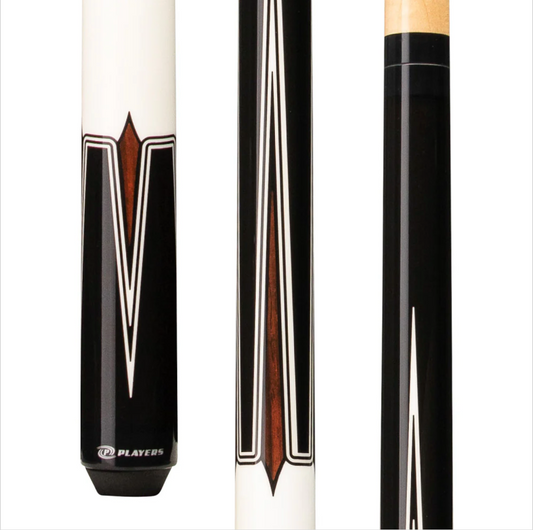 Players Black & Imitation Bone Wrapless Cue