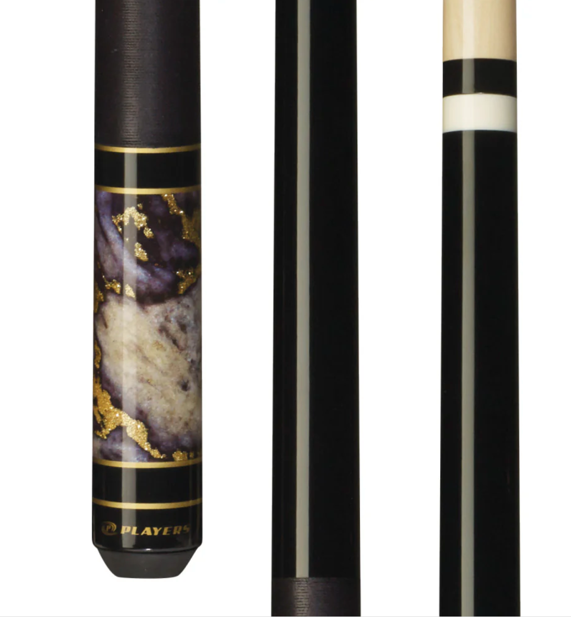 Players Obsidian Grey Cue with Black Linen Wrap