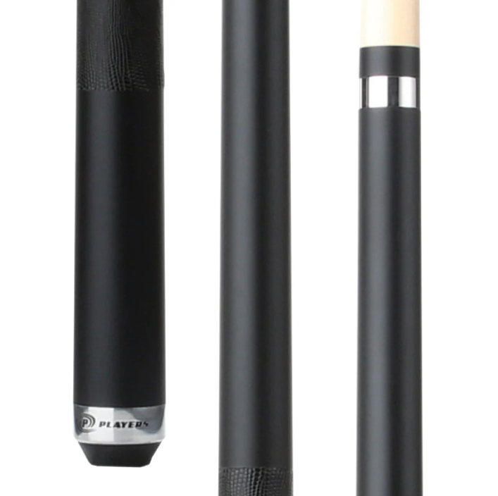 Players Onyx Black Matte Cue with Embossed Leather Wrap