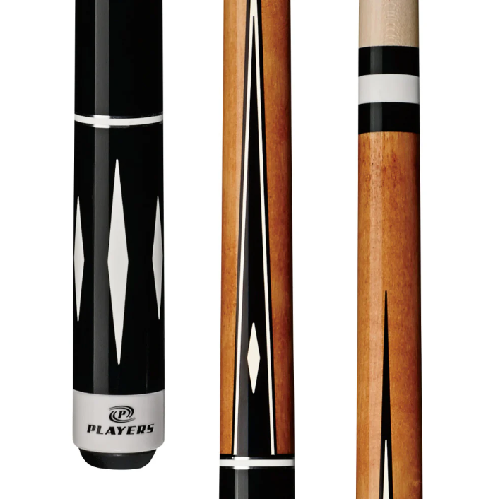 Players Black & White Diamond Wrapless Cue