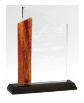 Optical Crystal Wedge with Wood Edge