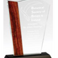 Optical Crystal Award Wave with Wood Edge - view 2