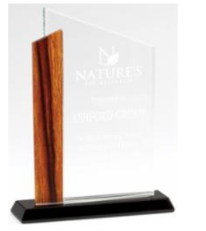 Optical Crystal Wedge with Wood Edge - view 2