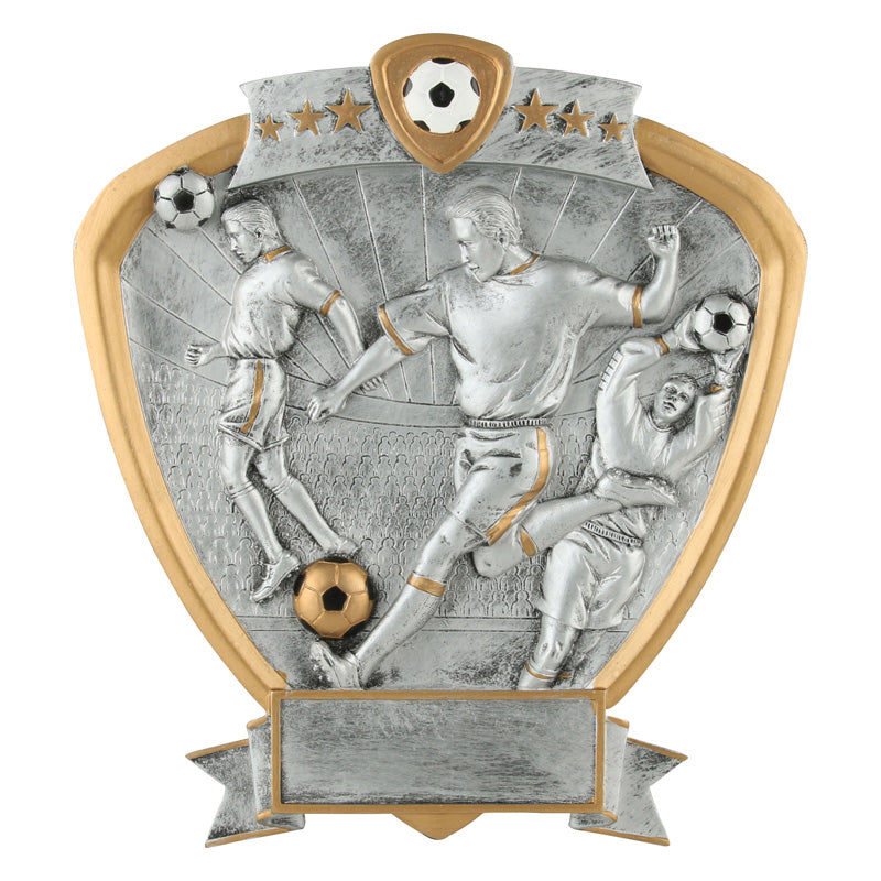Male Soccer Player Resin Shield - view 2