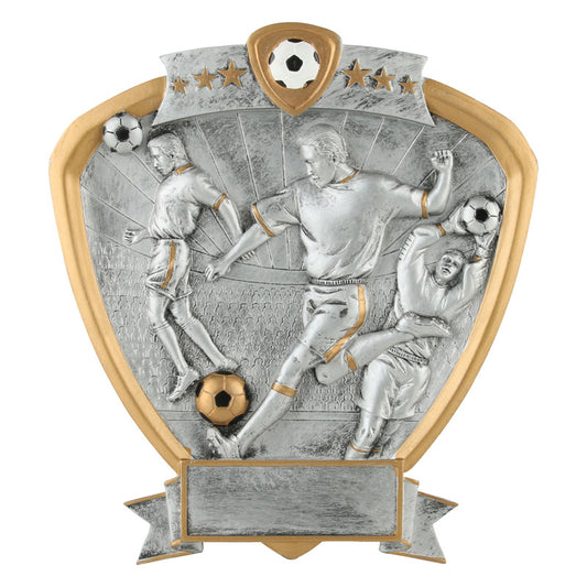 Male Soccer Player Resin Shield