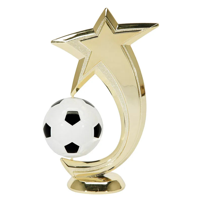 Shooting Star Spinner Figure, Soccer, Gold - 6"