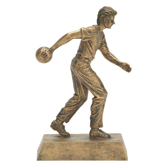 Gold Bowling Male Sports Resin 8.25"