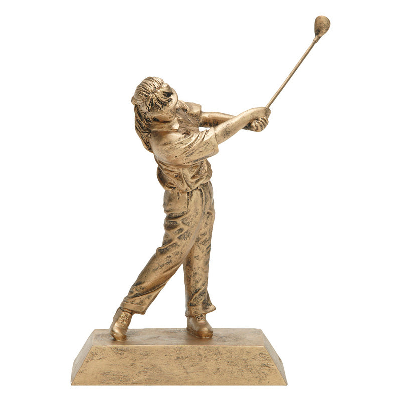 Female Gold Golfer 7.75" Resin Trophy