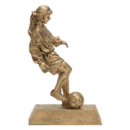 Female Soccer Player Gold 8" Resin Trophy