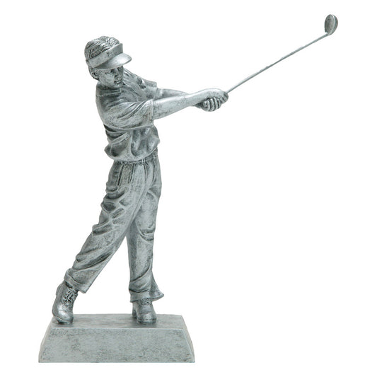 Male Golfer Silver Sports Resin 10.5"