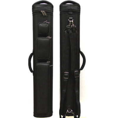 Black Nylon 4x8, Double Shoulder Straps, Thick Satin Dividers Cue Case