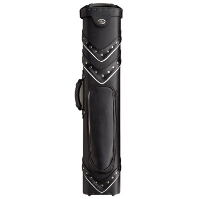 4x6 Riveted Black Cue Case with Silver Accents