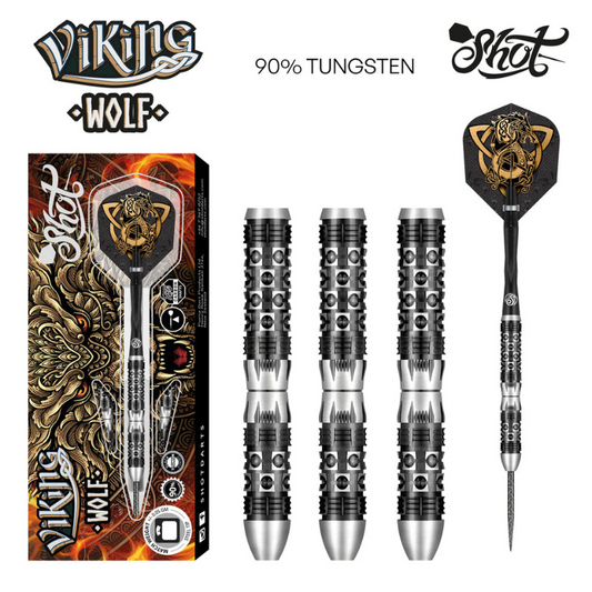 Viking Wolf Steel Tip Dart Set-90% Tungsten Barrels