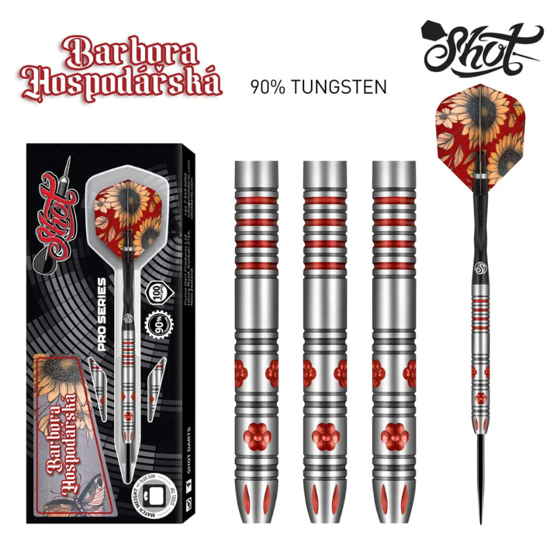 Shot Pro Series-Barbora Hospodářská Steel Tip Dart Set-90% Tungsten