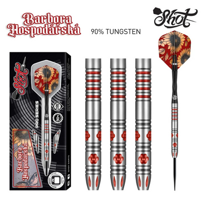 Shot Pro Series-Barbora Hospodářská Steel Tip Dart Set-90% Tungsten