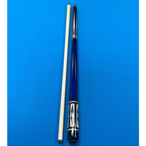 Ebony Stain w/ Blue Stained figures Pechauer Cue - view 6