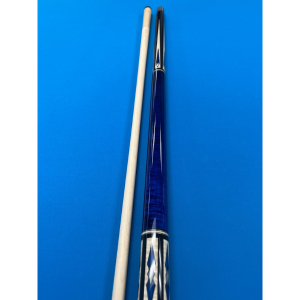 Ebony Stain w/ Blue Stained figures Pechauer Cue - view 4