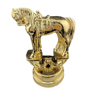 Vintage Gold Horse Trophy Figure, 3”