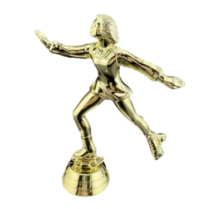 Rollerskater Trophy Figure , Women’s, Gold - 5”