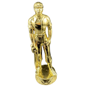 Vintage Baseball Player Holding Glove and Bat Trophy Figure 5 ⅛”