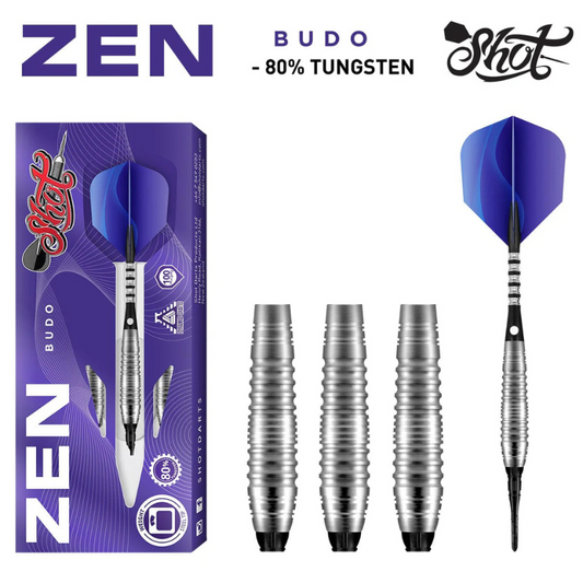 Zen Budo Soft Tip Dart Set-80%-Tungsten Barrels