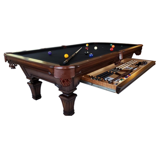 Olhausen Hampton 8' Pool Table With Drawer & Upgraded Heritage Mahogany Finish