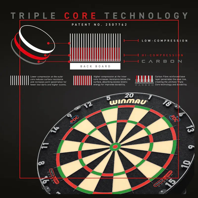 Winmau Blade 6 Triple Core Steel Tip Dartboard - view 2