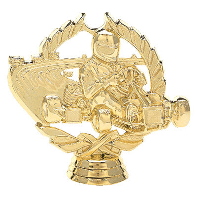Wreath Figure, Go-Kart, Gold - 4"