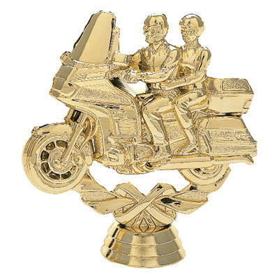 Wreath Figure, Touring Bike Motorcycle, Gold - 4"