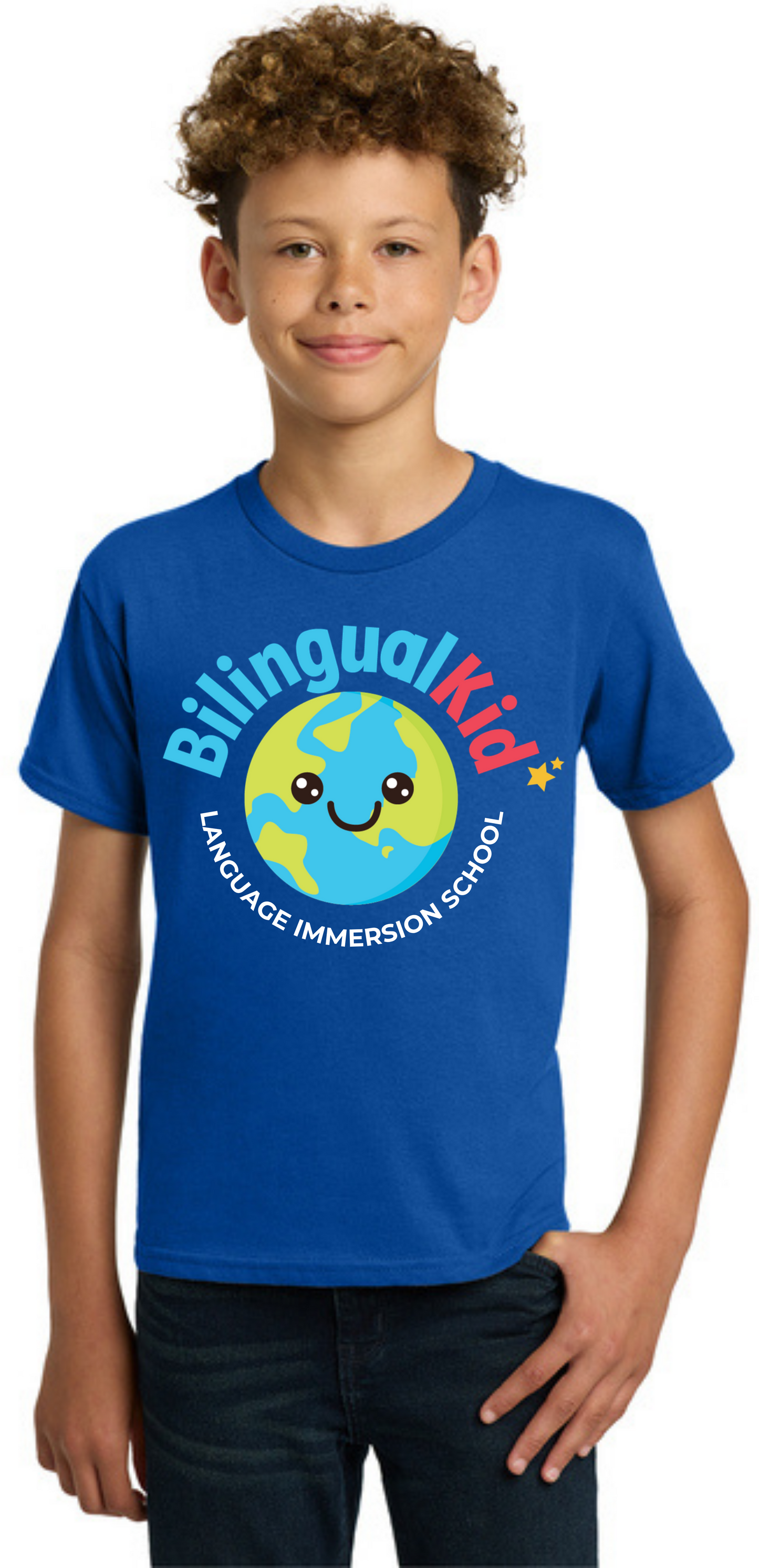 Bilingual Kid Youth Blue T-Shirt