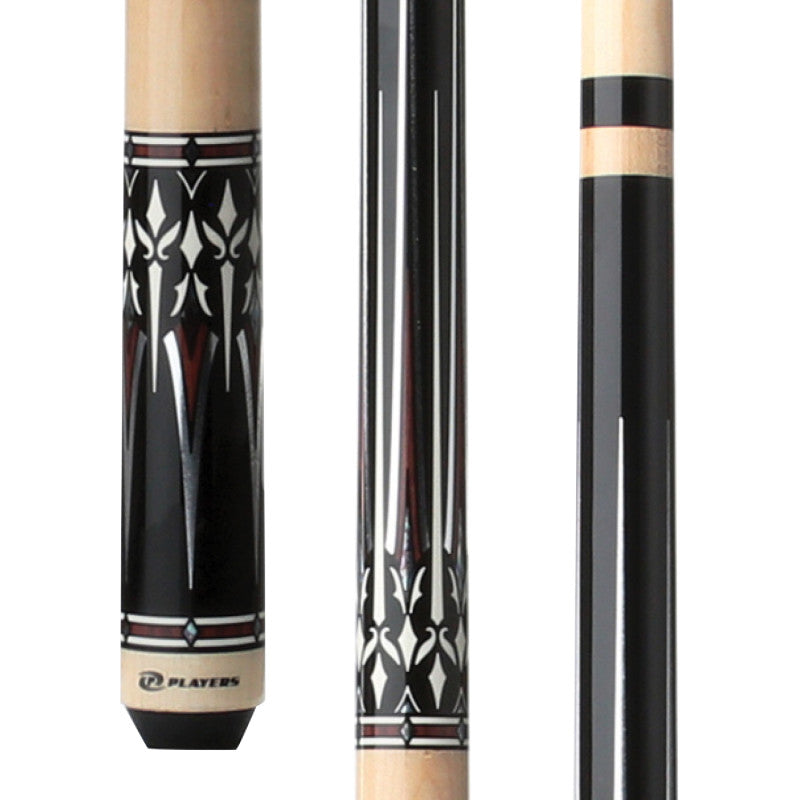 Midnight Black with Mother of Pearl Accents Players Cue Stick