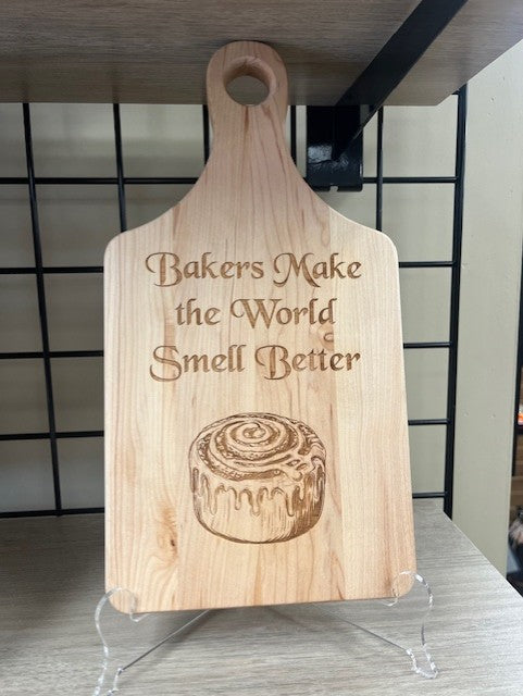 Personalized Maple Paddle Shaped Cutting Board