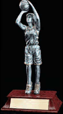 Basketball Female Gold and Silver Resin Trophy - view 6