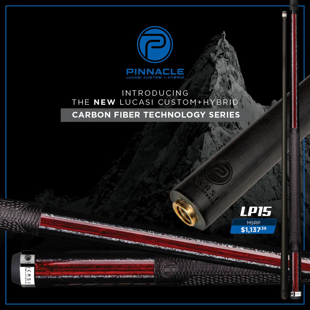 Lucasi Pinnacle Midnight Black with 2-stripe Cocobolo and silver crush, pinnacle shaft - view 3