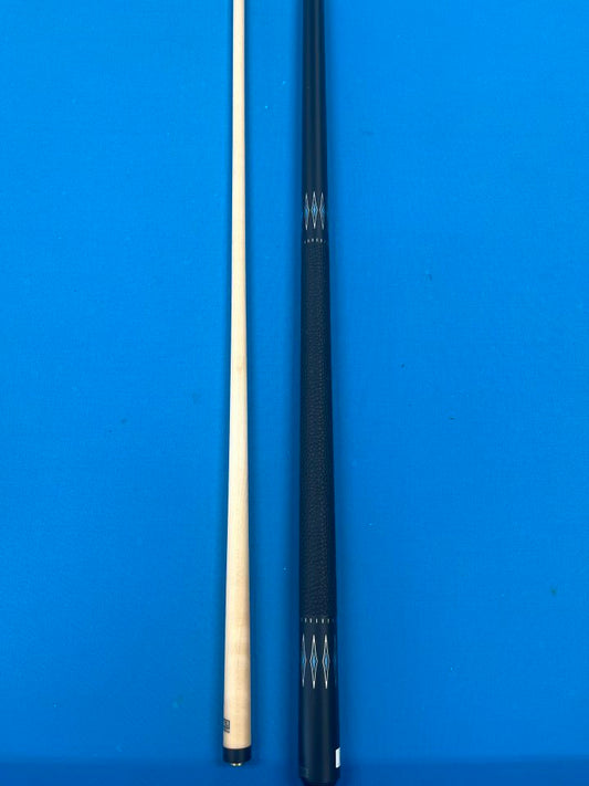 Matte Black, Silver & Blue Crystal Diamonds Design Black Linen Wrap K2