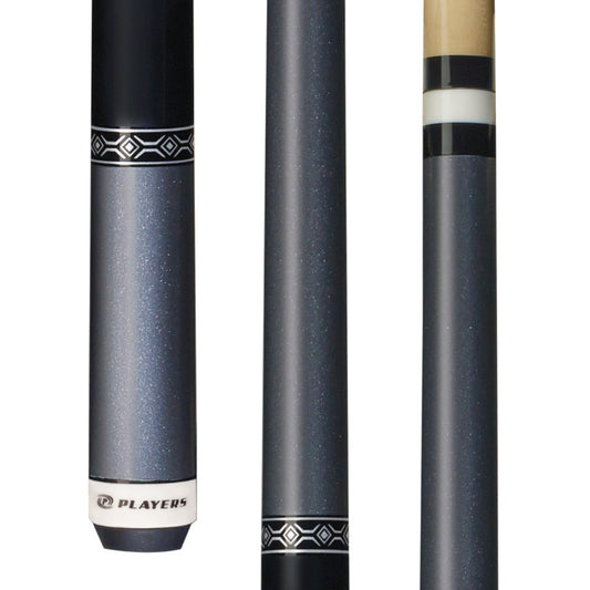 Metallic Silver with Graphic Rings Player Cue Stick