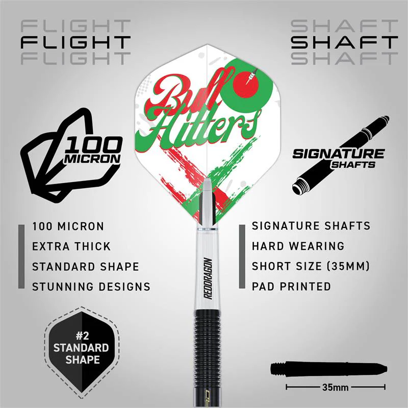 Red Dragon Bullhitters Steel Tip Darts - view 3