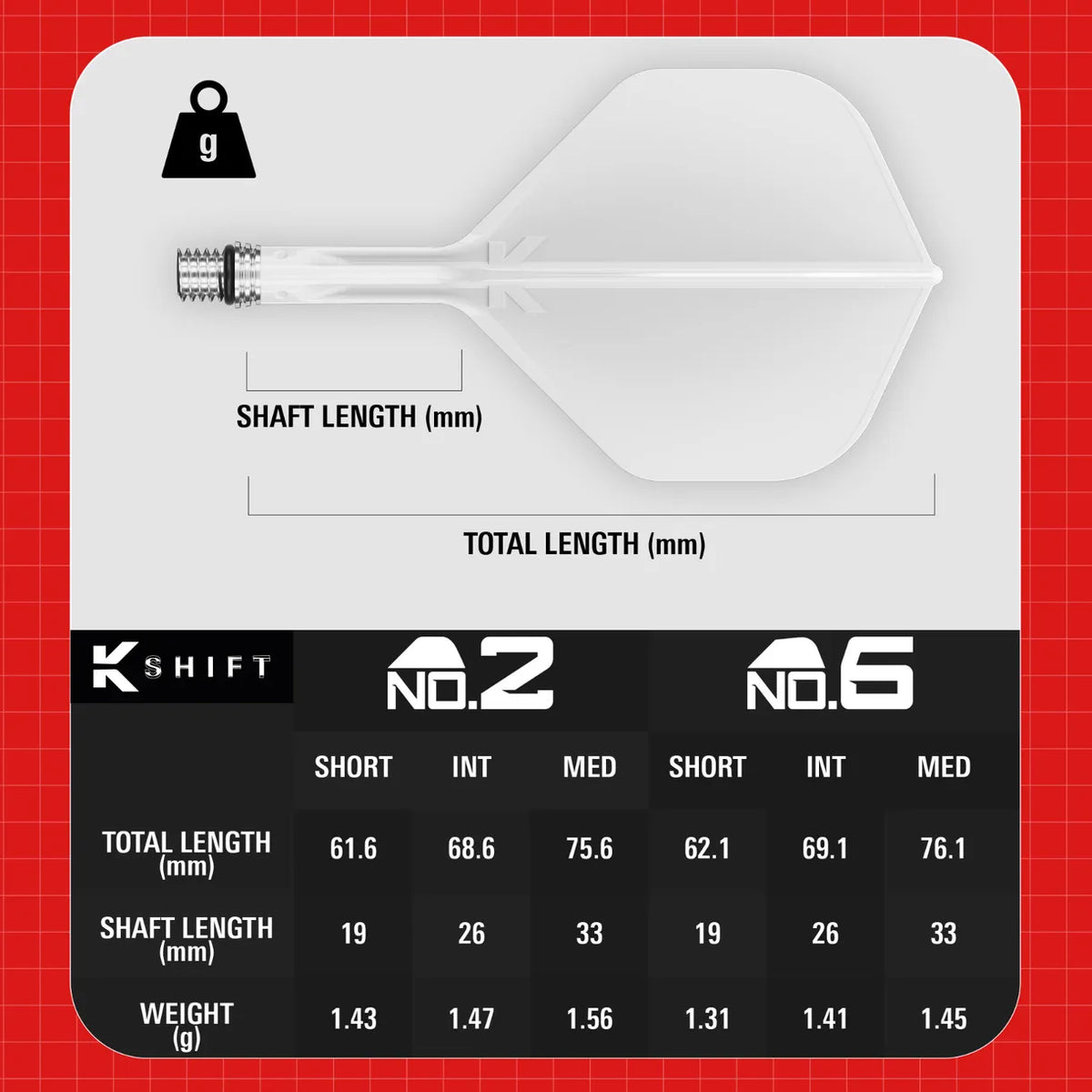 K-Flex Shift Dart Shafts
