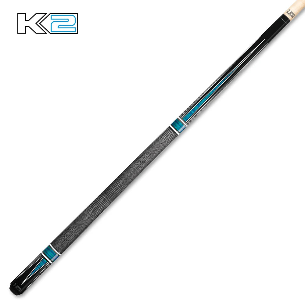 K2 Black, Teal & Gray Curly Point Design, Gray Embossed Lizard Wrap