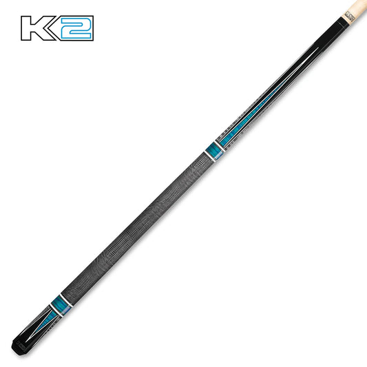 K2 Black, Teal & Gray Curly Point Design, Gray Embossed Lizard Wrap