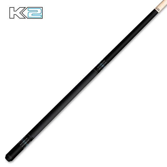 K2 Cue Matte Black, Silver & Blue Crystal Diamonds Design Black Linen Wrap