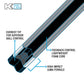 K2 Cue Matte Black, Silver & Blue Crystal Diamonds Design Black Linen Wrap