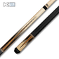 K2 KL194 Natural Gloss Cue With Bocote/Black 8pt. Pattern & Black Embossed Lizard Wrap