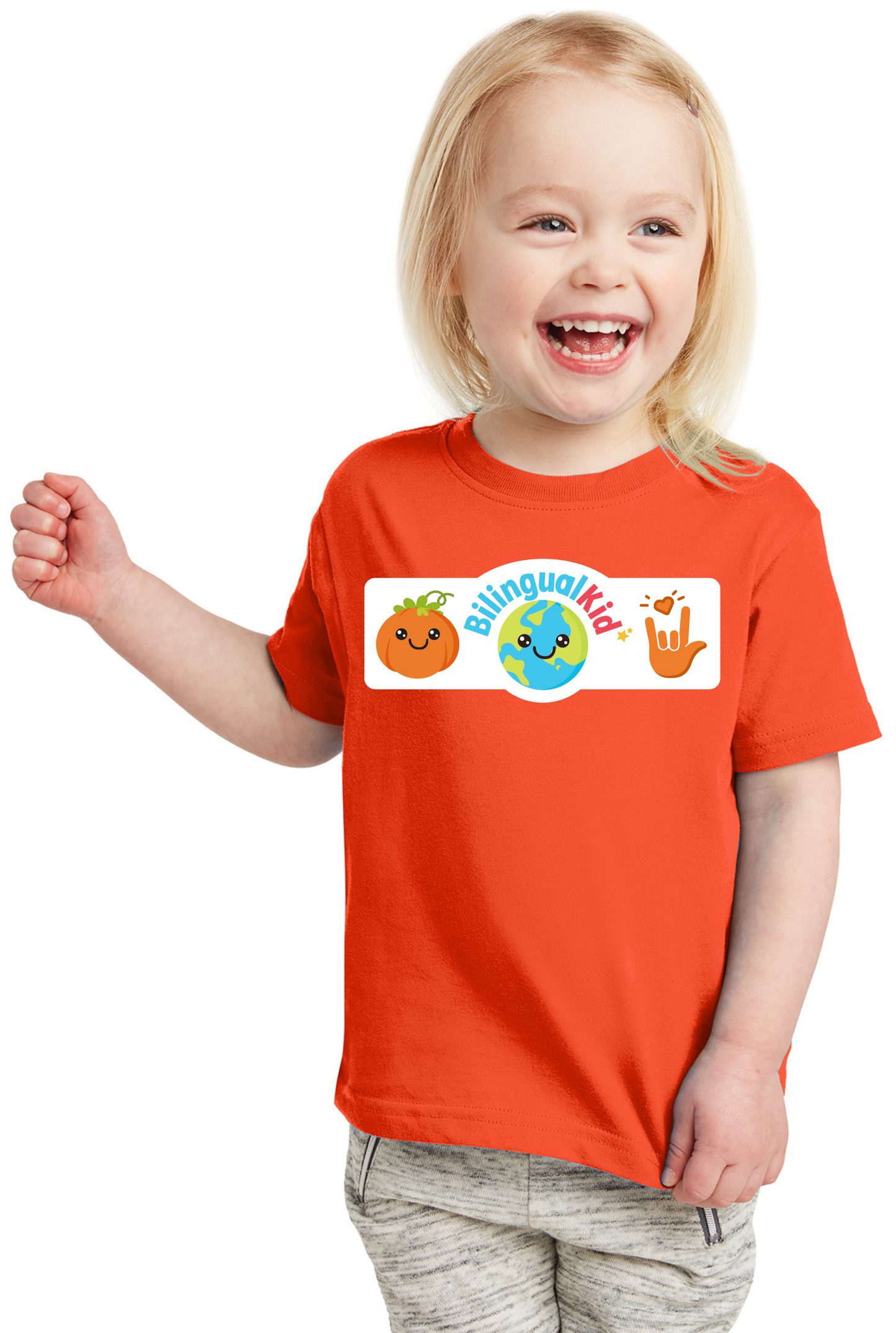 Bilingual Kid Toddler Orange T-Shirt